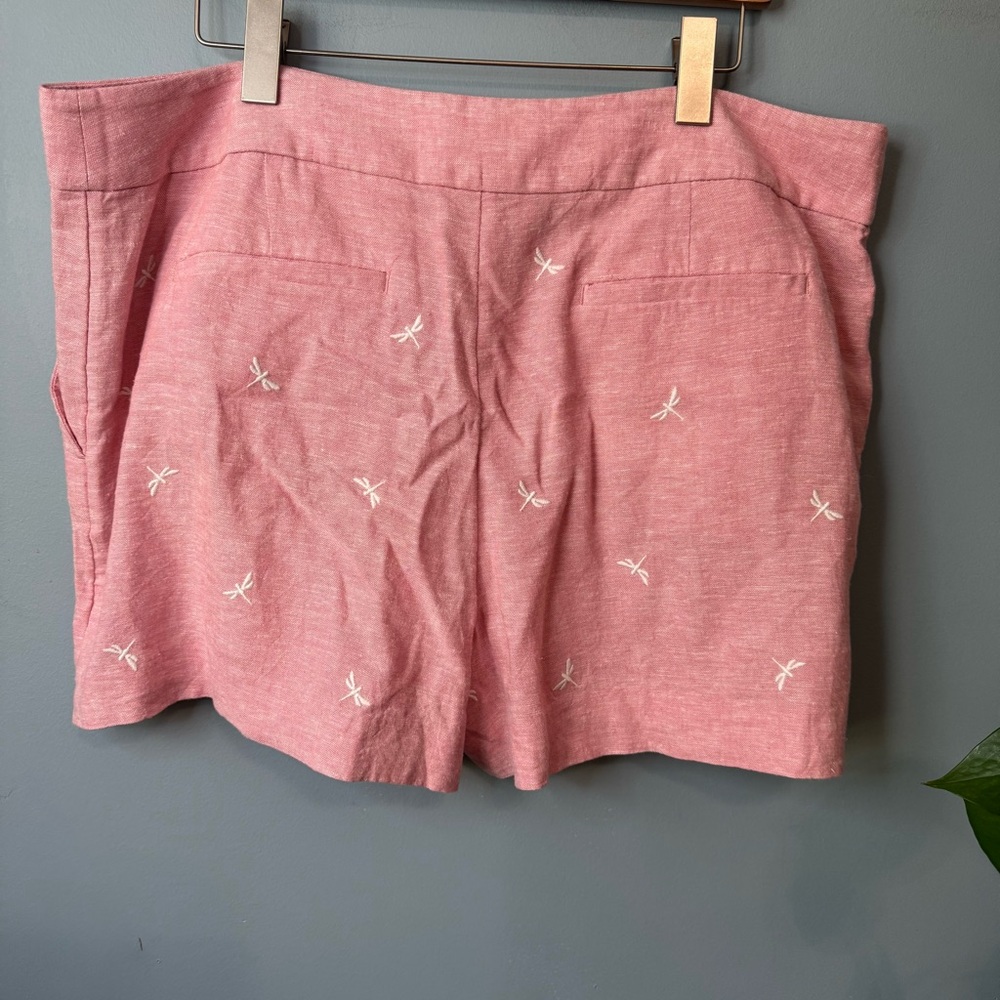 LOFT The Riviera Short in Pink Linen Blend with Dragonflies. EUC. Women’s 14 - Picture 7 of 12